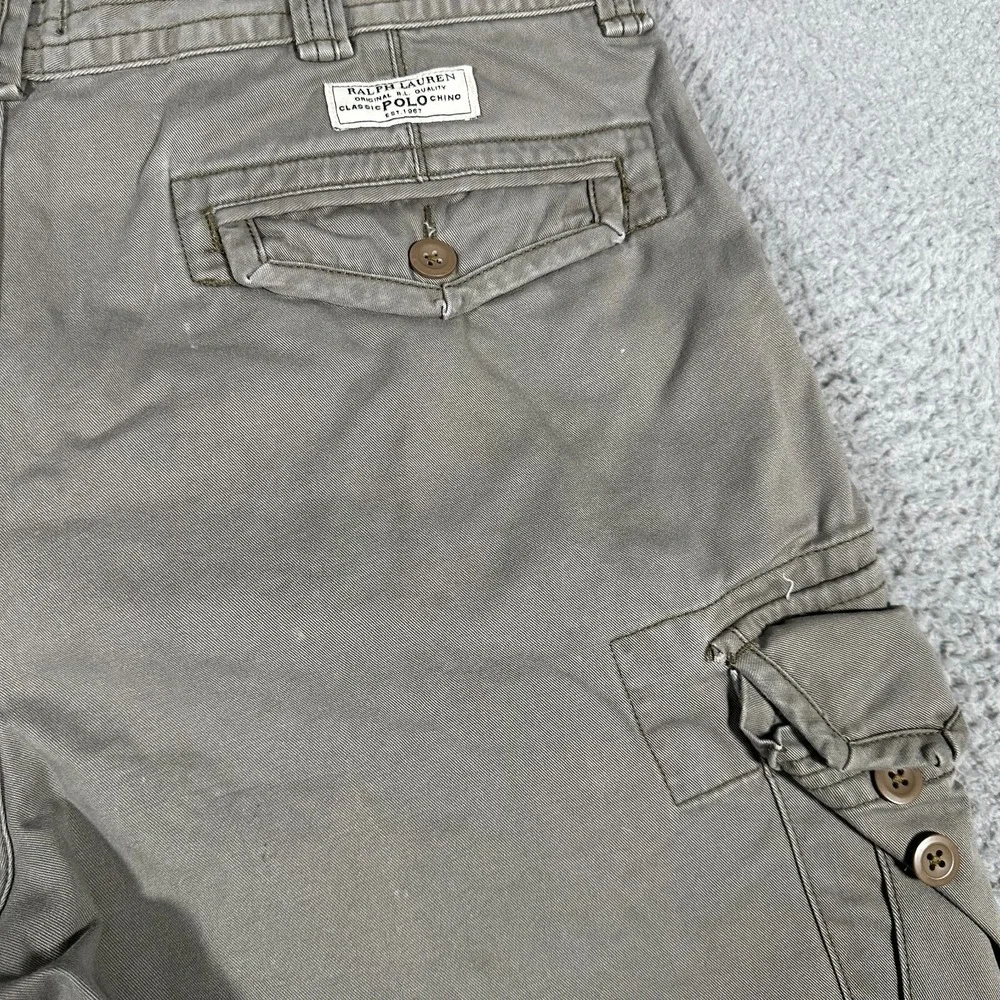 Polo Ralph Lauren Cargo Shorts Mens 36 (Fits 35) Green Gray 10